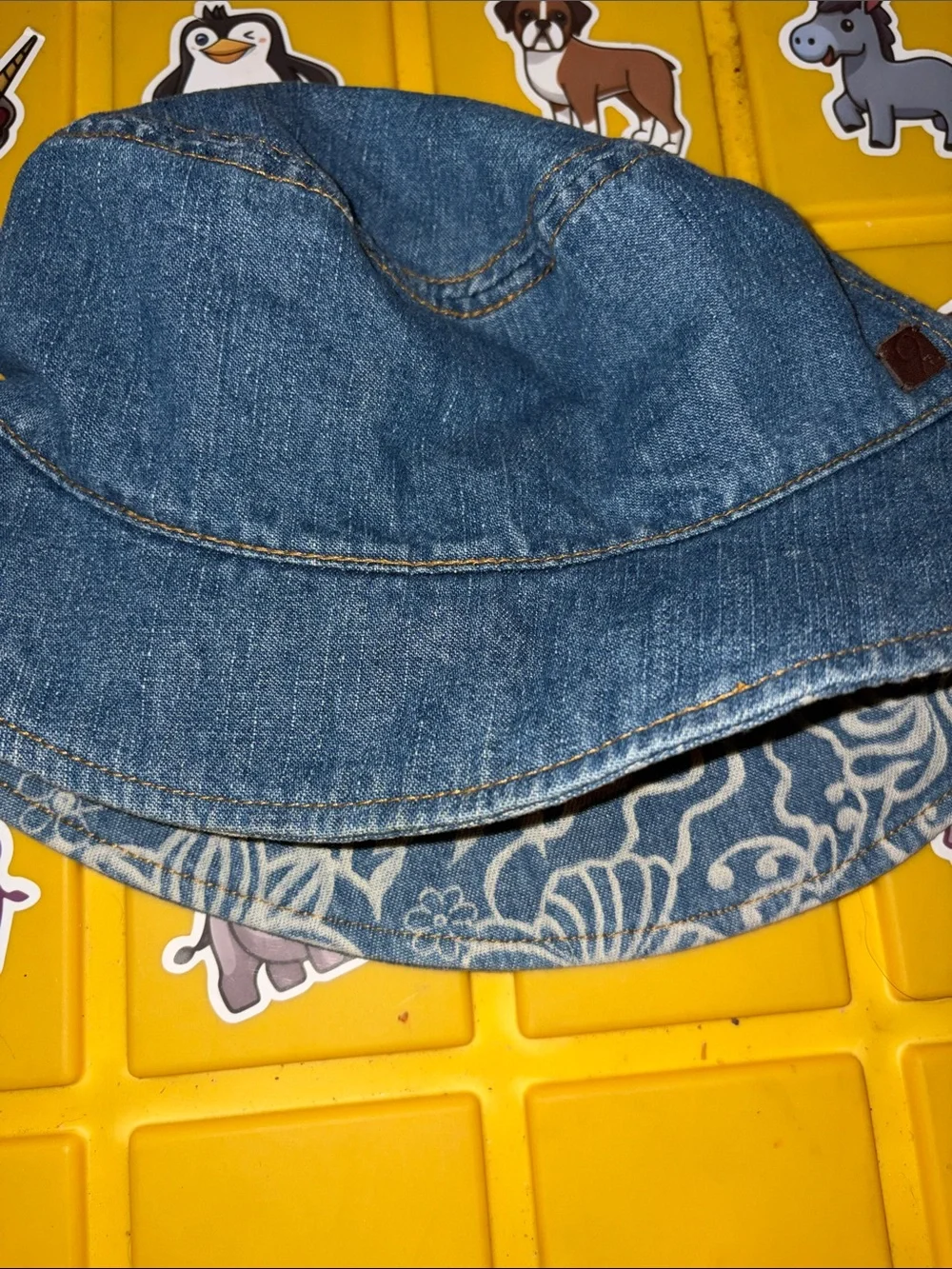 Kids Denim Bucket Hat - Blue